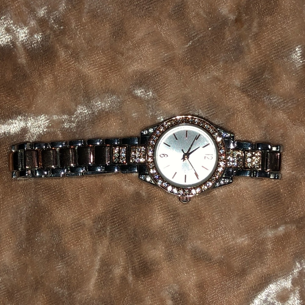 Rose gold and silver watch women’s jewelry